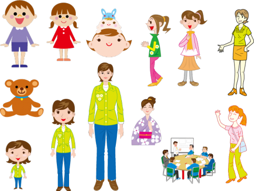 カワイイ子どもや女の人イラスト集