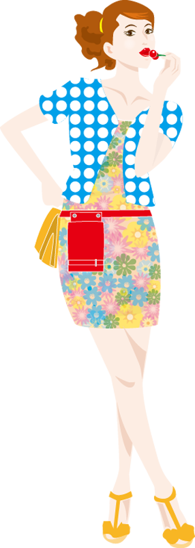 ファッション雑誌の女性イラスト